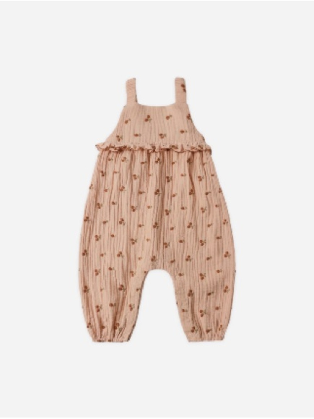 Rylee + Cru Blush Pink Kinsley Jumpsuit - Cherry Embroidery